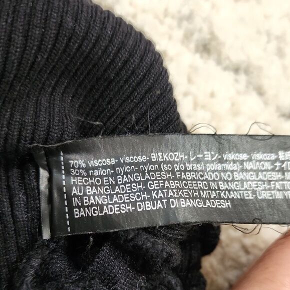 Zara Knit Black Ribbed Dress Sid Lace Up Women Size Medium Whimsigoth Baddie - Picture 8 of 8